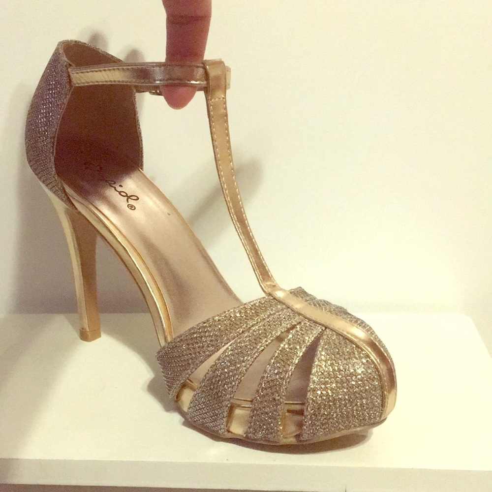 Silver and gold heels